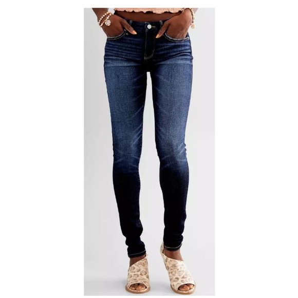 Miss Me Denim - NWOT Miss Me Dark Wash Embellished Skinny Jeans Size 27 Style JP46565